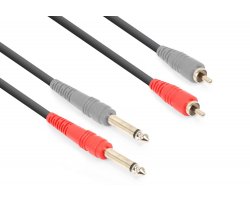 Vonyx CX324-3 kabel 2x 6,3 mm mono jack (M) - 2x RCA (M) 3m