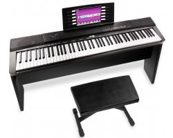 MAX KB6W Digitální piano s nábytkovým stojanem a stoličkou
