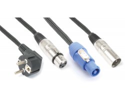 Power Dynamics CX03-5 Audio Combi Cable Schuko - XLR F / Powerconnector A - XLR M 5M