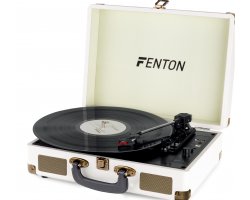 Fenton RP115G Retro gramofon s reproduktory a Bluetooth, krémový