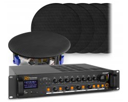 Power Dynamics 4 zónový zvukový systém se zesilovačem s BT a 24x vestavěnými reproduktory
