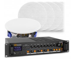 Power Dynamics 4 Zónový zvukový systém se zesilovačem s BT a 12x vestavěnými reproduktory (bílá)