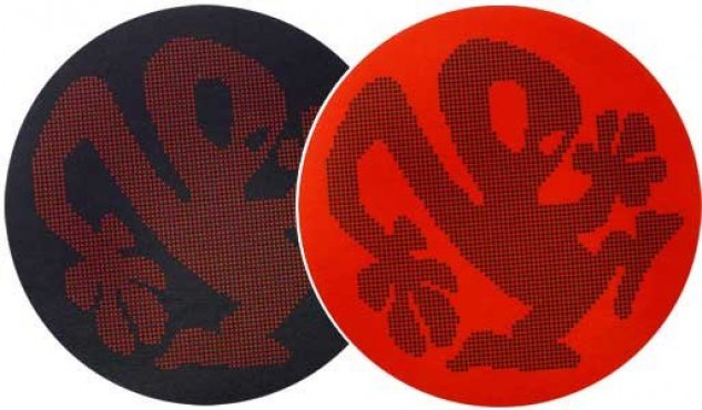 Zomo 2x Slipmats Plasticman Dots Black Red
