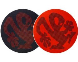 Zomo 2x Slipmats Plasticman Dots Black Red