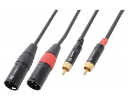 Power Dynamics CX66-1.5 Cable 2 x XLR Male - 2 x RCA Male 1.5M