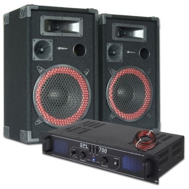 Skytec DJ PA Set reproboxů a zesilovače 700W