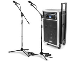 Vonyx ST100 Set mobilního zvukového systému s mikrofony a stojany