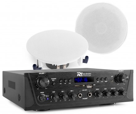 Power Dynamics PV220BT 2 zónový zvukový systém s Bluetooth a 2 stropními reproduktory