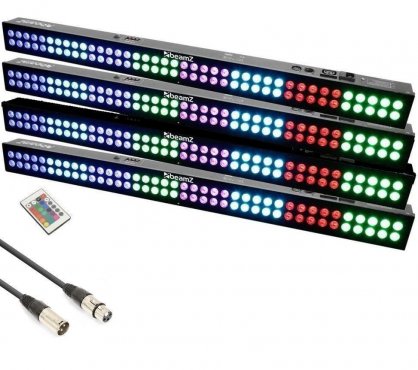 BeamZ LED Bar Set s 4x LCB803 RGB LED Bar a 3 DMX kabely