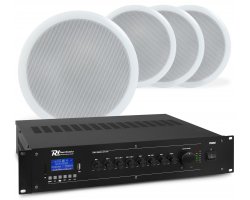 Power Dynamics 100V zvukový systém se zesilovačem (60W), BT a 4 vestavěnými 5'' reproduktory
