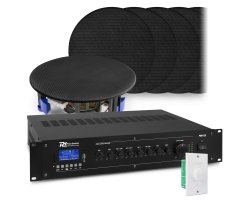Power Dynamics Zvukový systém s 12x vestavěnými reproduktory NCSP5B a zesilovačem PRM120 s BT