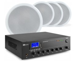 Power Dynamics zvukový systém se 4 stropními reproduktory CSPB6 a zesilovačem PPA30 s BT