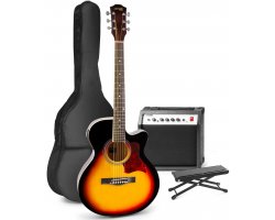 MAX ShowKit Elektrická akustická kytara s příslušenstvím - Barva Sunburst