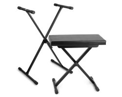 Vonyx Set výškově nastavitelné stoličky a stojanu na klávesy