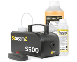 BeamZ S500 Set Plastového výrobníku mlhy s čisticí a mlhovou kapalinou