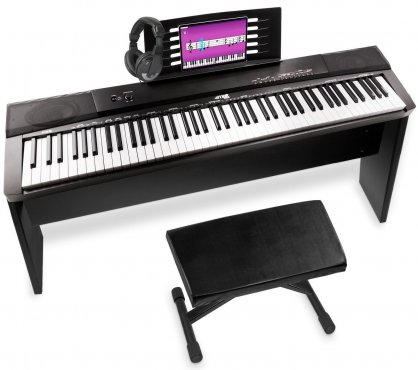 MAX KB6W Digitální piano s nábytkovým stojanem, sluchátky a stoličkou