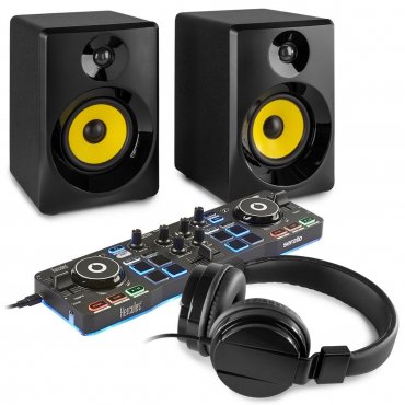 Hercules DJControl Starlight DJ Set s aktivními reproduktory - černý