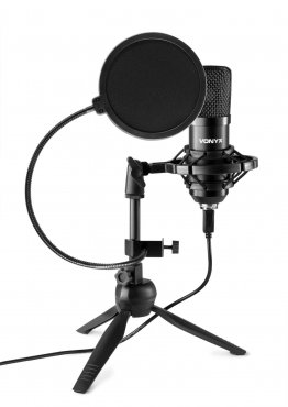 Vonyx CM300B Set studiového USB mikrofonu s popfiltrem