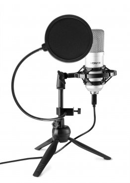 Vonyx CM300S Set studiového USB mikrofonu s popfiltrem