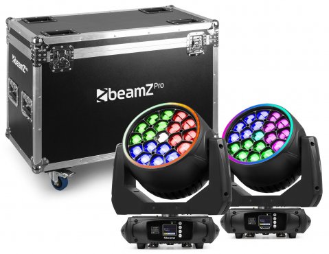 BeamZ Pro MHL1940 LED Otočná hlava Zoom 19x40W 2 ks s Flightcase