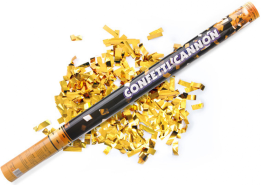 PartyDeco vystřelovací konfety zlaté 80cm