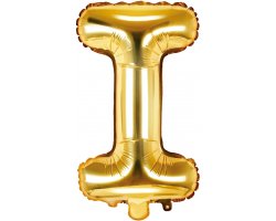 PartyDeco Foliový balón písmeno I 35cm zlatý